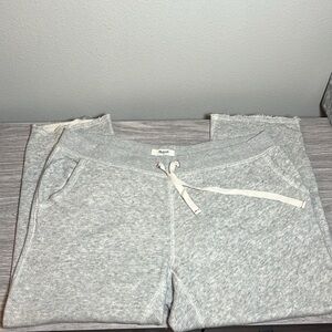 Madewell Gray Knit Cropped Capri Sweat Lounge Pants Large